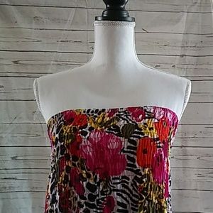 Dots Tube Style Animal Floral Print Maxi Dress